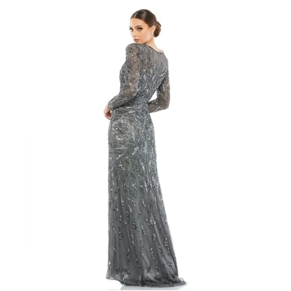 Mac Duggal Gown Sz 10 Charcoal - Picture 4 of 4
